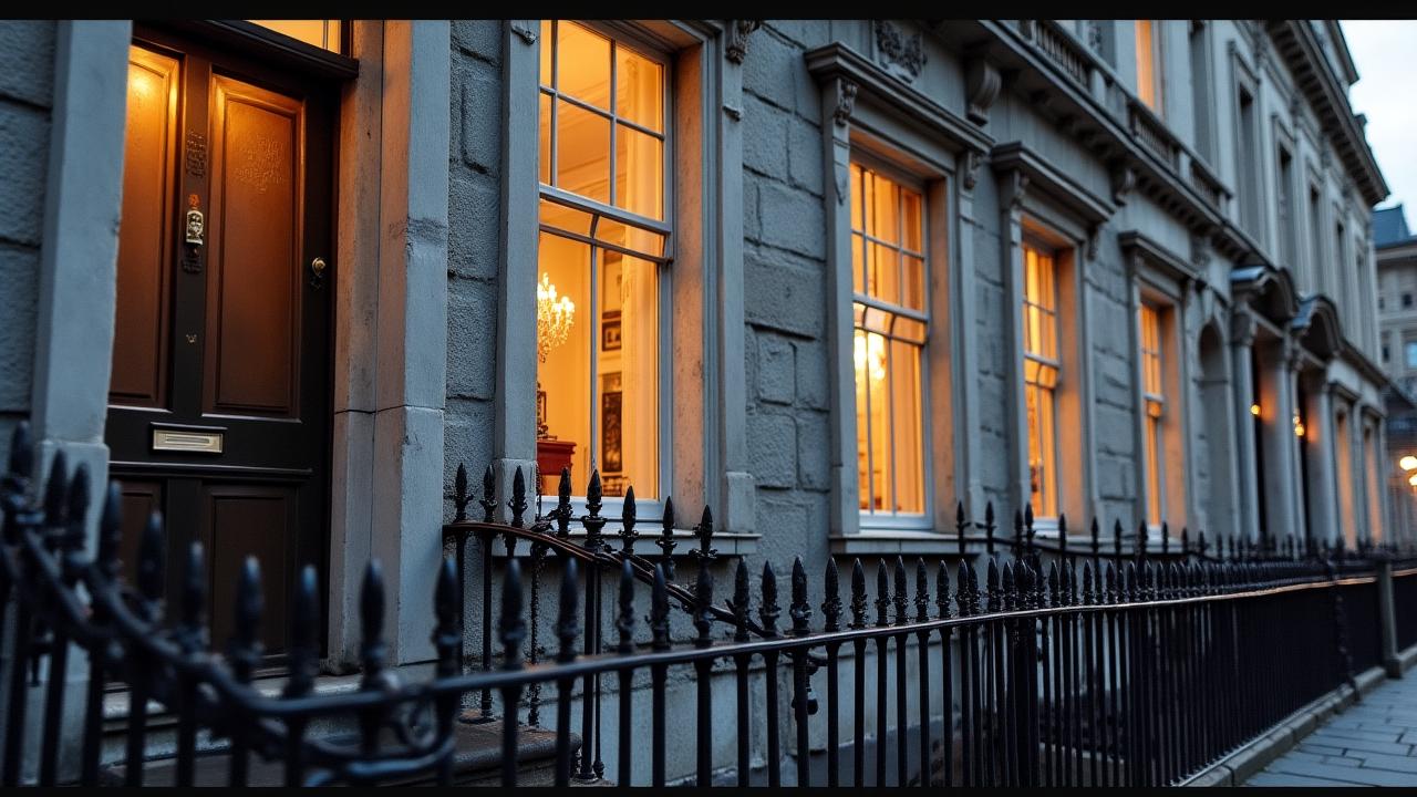 Historic stone facade of 32 Fairfield Road in Dublin